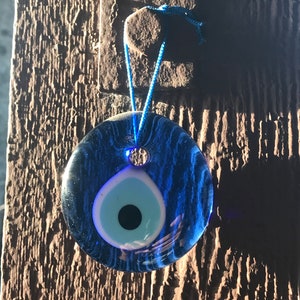 Evil Eye Charm Blue Wall Hanging 3 inches 7.5 cm Home Protector Glass Beads Beautiful evil eye home decor Made in Turkey image 7