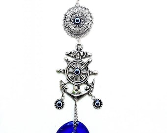 Evil Eye Wall Hanging Charm with Lucky Anchor FREE FAST SHIPPING From U.S.A.
