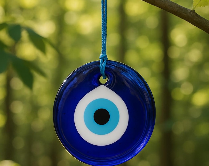 Made in Turkey Original Evil Eye Charm Blue Wall Hanging 3 inches "7.5 cm" Home Protector Glass Beads Beautiful evil eye home decor