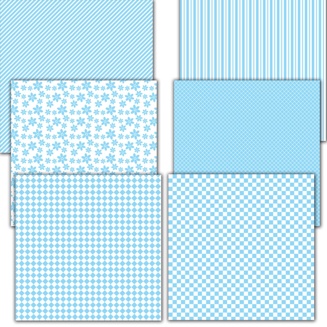 Instant Download Baby Blue Digital Paper Pack 12 X Etsy New Zealand