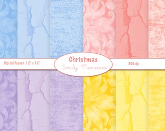 Pastel Digital Paper Pack, Scrapbook Backgrounds (Digital Download)