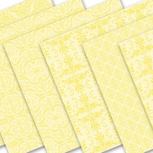 Damask Pastel Yellow Digital Paper Pack 12 x 12 Commercial Use, Instant Download, Scrapbook papers, Digital Background, Invitation image 3