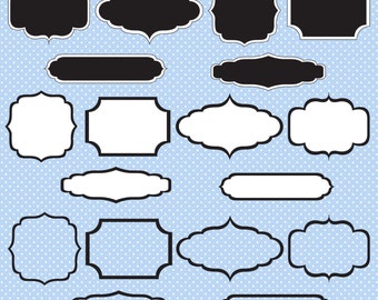 Digital Frames Clip Art, Scrapbook Embellishments (PNG Files)