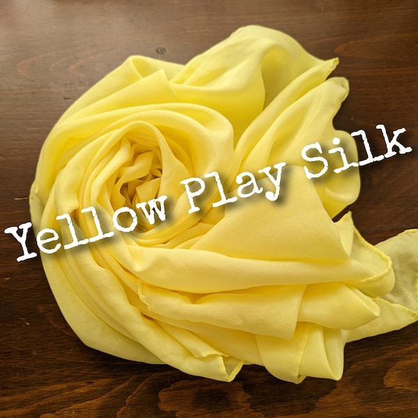 Yellow Playsilk. Waldorf-Inspired Hand Dyed Play Silk. Natural Toy, Open Ended Play, Dress Up, Dance, Montessori. Choose from In Stock Sizes
