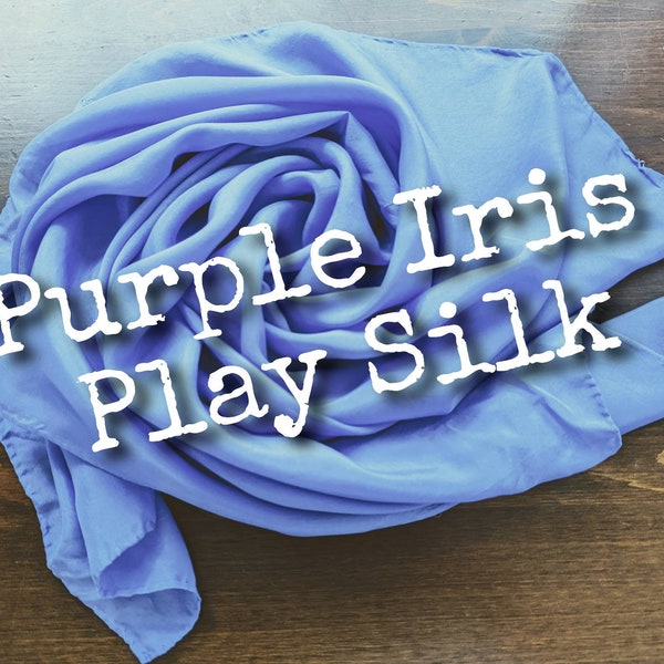 Purple Iris Playsilk. Waldorf-Inspired Hand Dyed Play Silk. Natural Toy, Open-Ended Play, Dress Up, Dance, Montessori. Choose In Stock Sizes