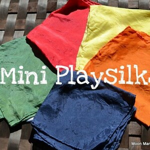 Single Mini Play Silk. Choose Colors. Waldorf-Inspired Peekaboo Playsilks. 11 x 11 in. Sensory, Color Play for Baby, Toddler. Waldorf Baby