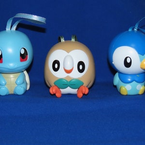 POKEMON Piplup & Tiplouf Tiny Porcelain Figurines French Feves Miniatures