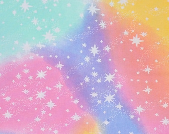 Pastel Tie Dye Novelty Cotton Fabric - Pastel Stars - Sold By the Half Yard – BTHY