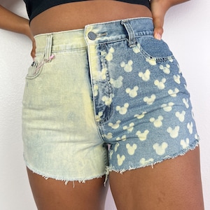Two Tone Denim Shorts | Waist: 29