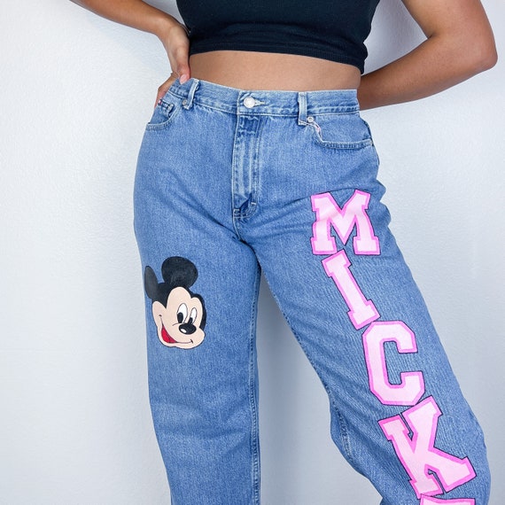 Mickey Painted Jeans Waist: 35 Disney 