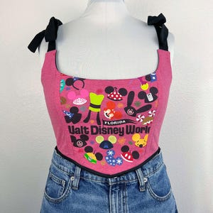Mickey Mouse Disney World Corset Top | Disney Crop Top Women&#39;s Summer Shirt Disney Vacation Shirt Magic Kingdom Tee Disney Shirt Magical Tee