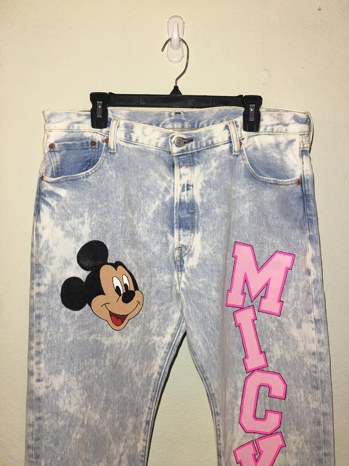 Customized Disney Mickey Mouse Hand Painted Jeans Etsy