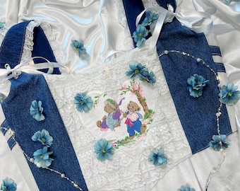 Coquette Aesthetic Shirts For Women Summer Clothing Women Teddy Bear Heart Coquette Corset Top for Summer Clothing Vintage Style Soft Girl