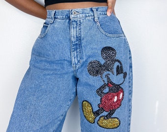 Mickey Mouse Jeans Women - Etsy