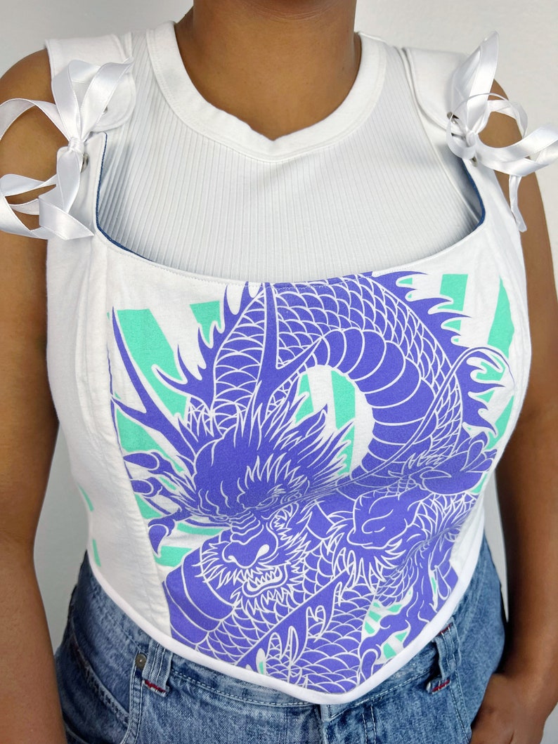 Purple Dragon Corset Crop Top Shirts for Women Clothing Summer Shirt ...