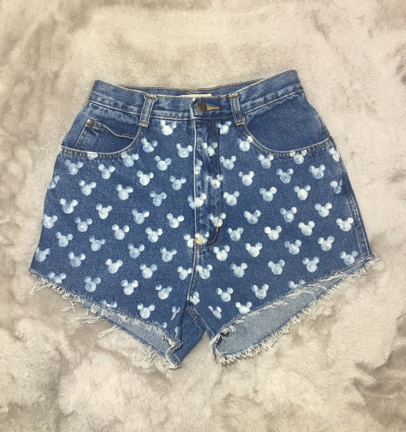denim mickey mouse shorts