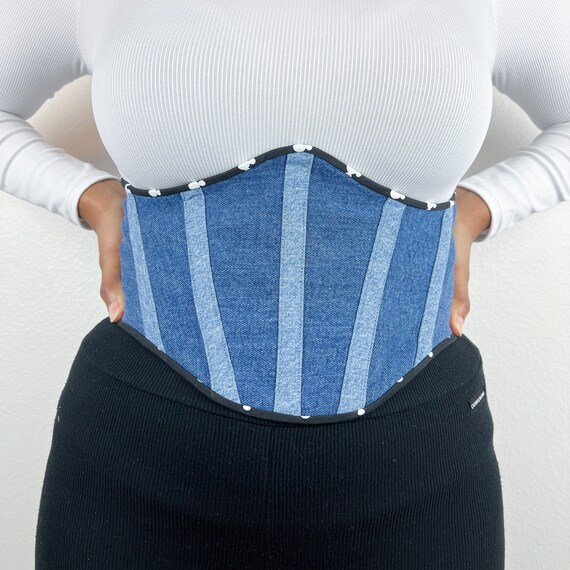 Denim Corset Belt Size: M | Etsy Australia