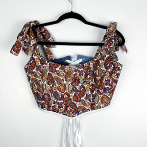 Paisley Print Summer Corset Top for Women Shirts for Summer Top Spring Clothing Women Clothing Summer Shirt for Women Corset Crop Top