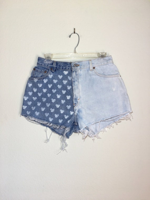 denim mickey mouse shorts