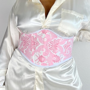 Vintage Underbust Corset Belt Women Floral Bustier Belts Outfits Lace Up Wide Waist Corset Bustier Renaissance Y2K Outfit Gifts for Her