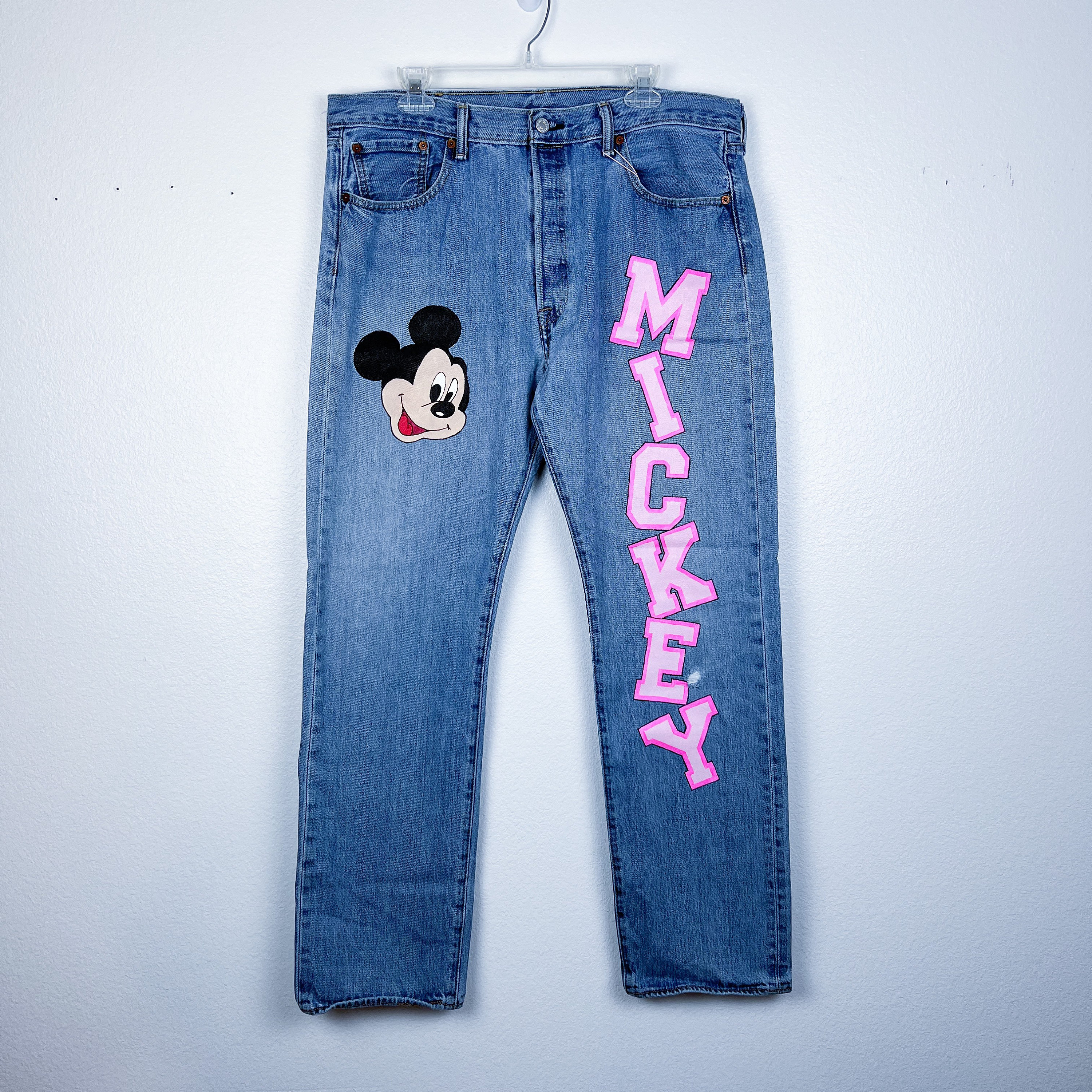 Mickey Painted Jeans Waist: 38 Disney 