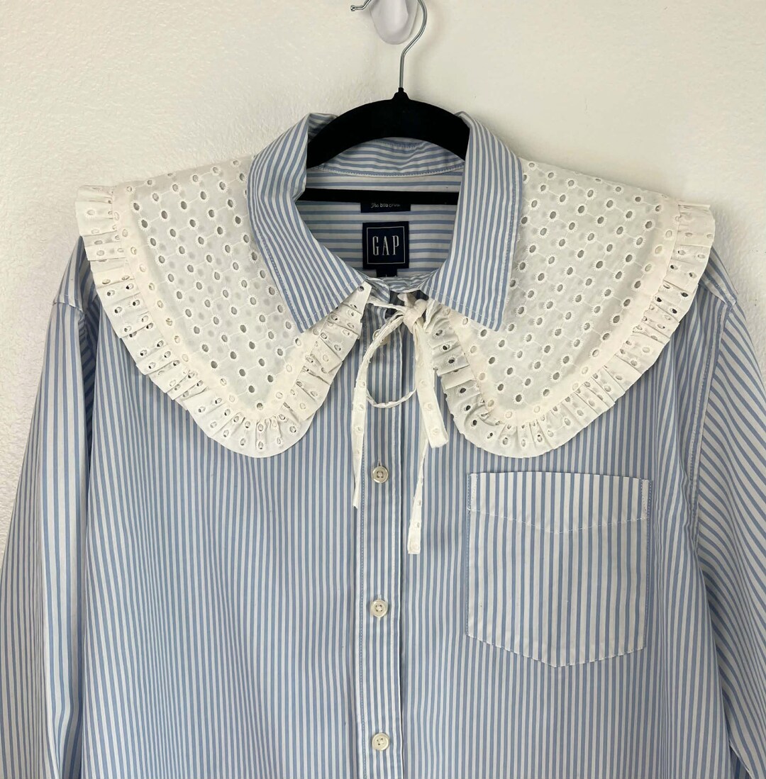 One of a Kind Lace Detachable Collar – White Eyelet Ruffle Neck ...