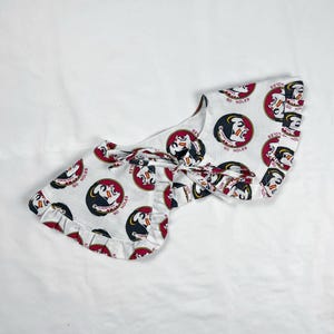Florida State Seminoles Detachable Ruffle Peter Pan Collar, Removeable Bib Collar, Seminoles Print Cotton Removeable Collar, Ruffle Collar