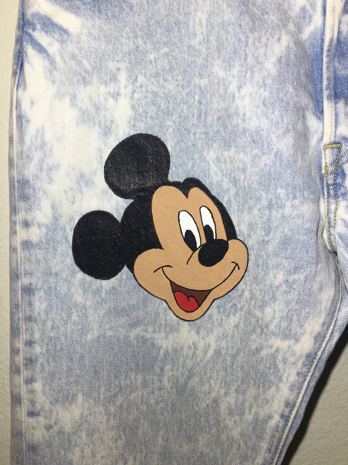 Customized Disney Mickey Mouse Hand Painted Jeans Etsy