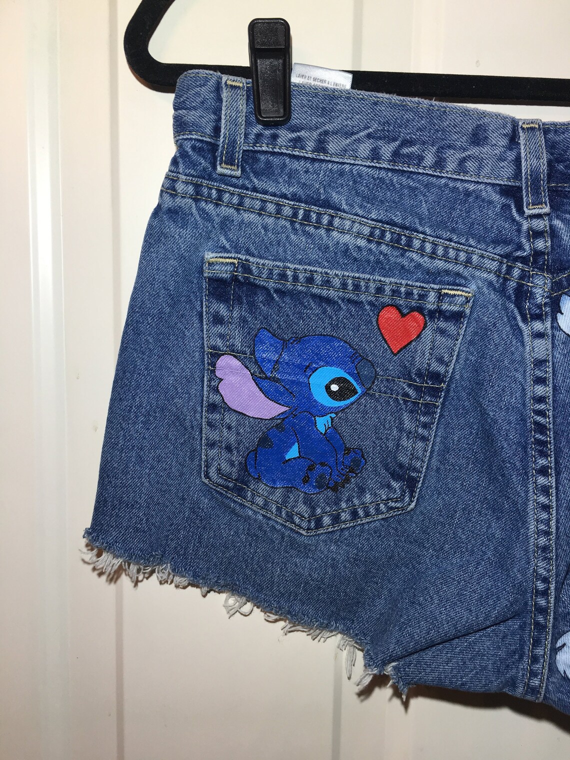 Customized Disney Stitch Denim Cutoff Shorts Etsy