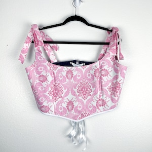 Pink Floral Corset Top for Women Shirts for Women Summer Top Spring Clothing Women Shirts for Women Summer Corset Pink Corset Top