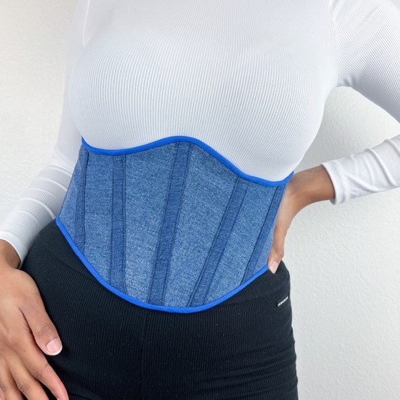Upcycled Denim Corset Belt | Handmade Jean Waist Belt With 