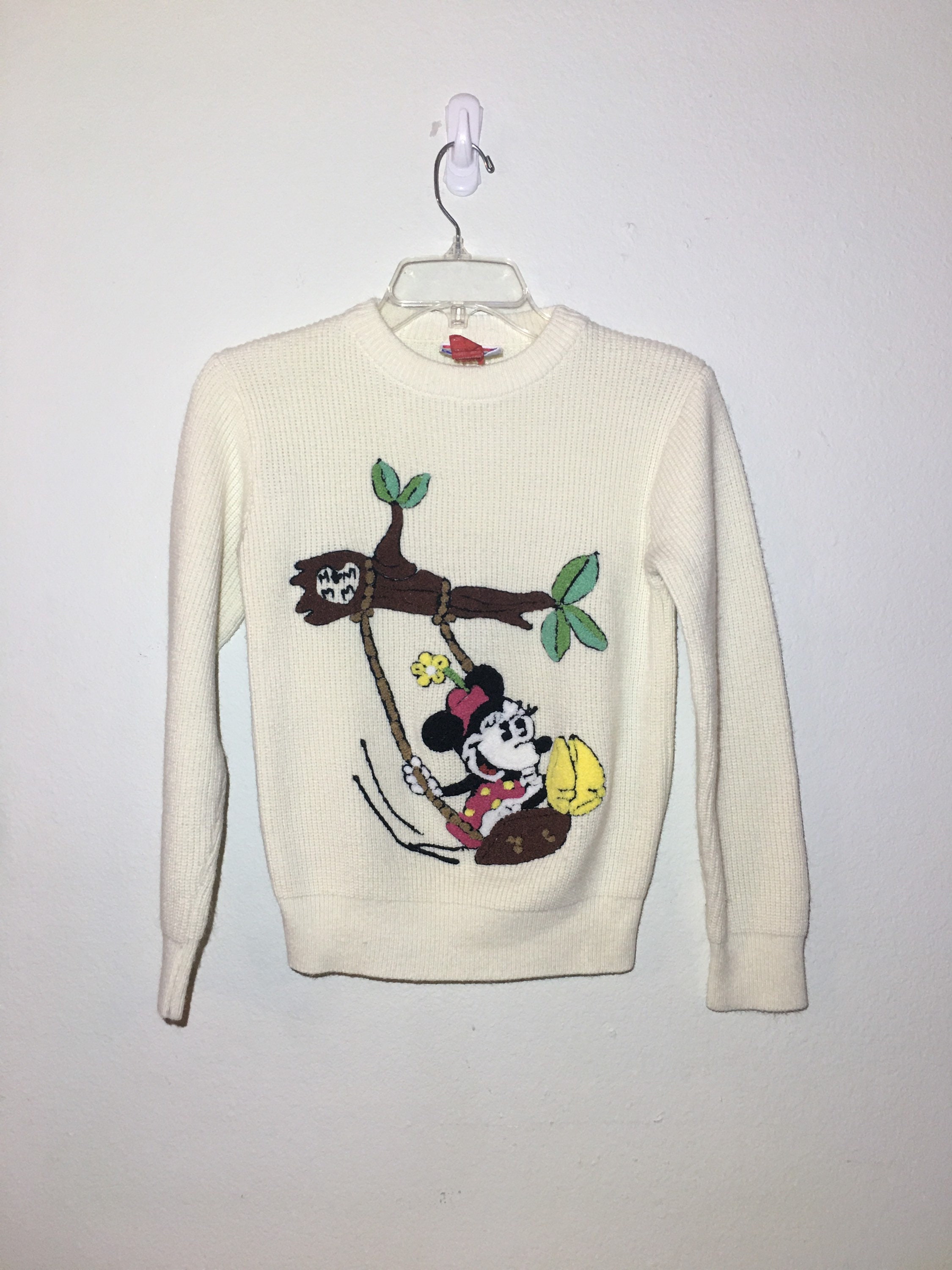 Vintage Disney Crema suéter con Minnie Mouse en un árbol Etsy