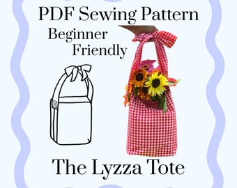 Patrón de costura para bolso tote con lazo Lyzza: Apto para principiantes (Patrón en PDF)