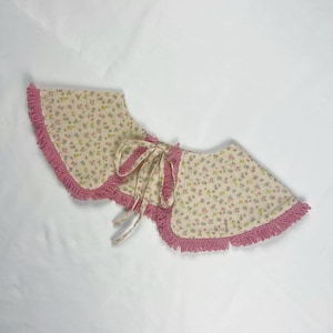 Ditsy Floral Detachable Fringe Peter Pan Collar, Removeable Bib Collar, Floral Print Cotton Removeable Collar, Frill Collar