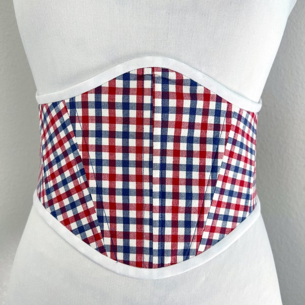 Summer Gingham Checkered Corset Belt Summer Plaid Belt Womens Corset Belt Spring Picnic Plaid Corset Belt Womens Summer Belt Checkered Belt