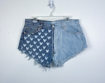 Zweifarbige Jeans Shorts | Taille: 34