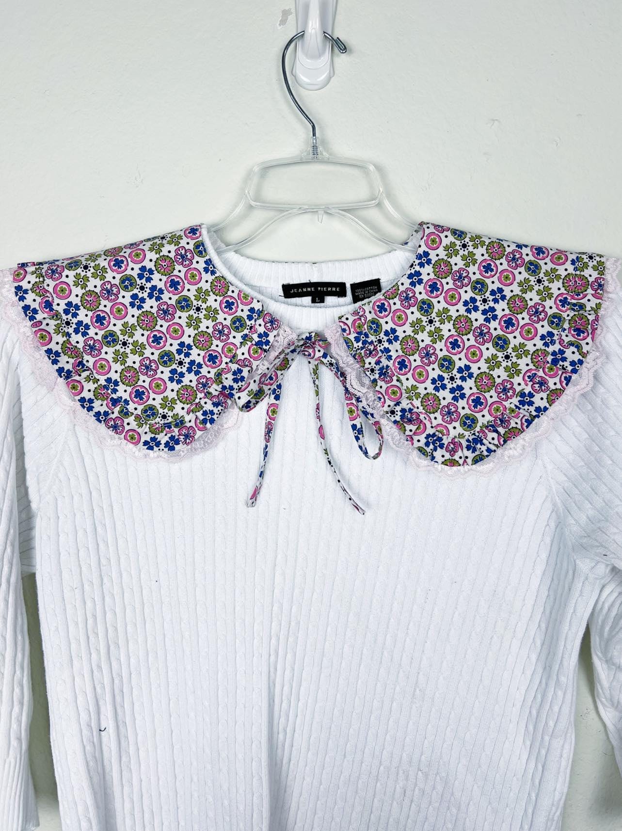 Detachable Floral Print Collar – Multicolor Retro Flowers on 