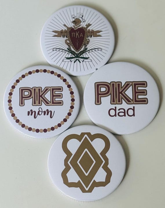 Pi Kappa Alpha (Pike) Button Set (4) - 3" Buttons