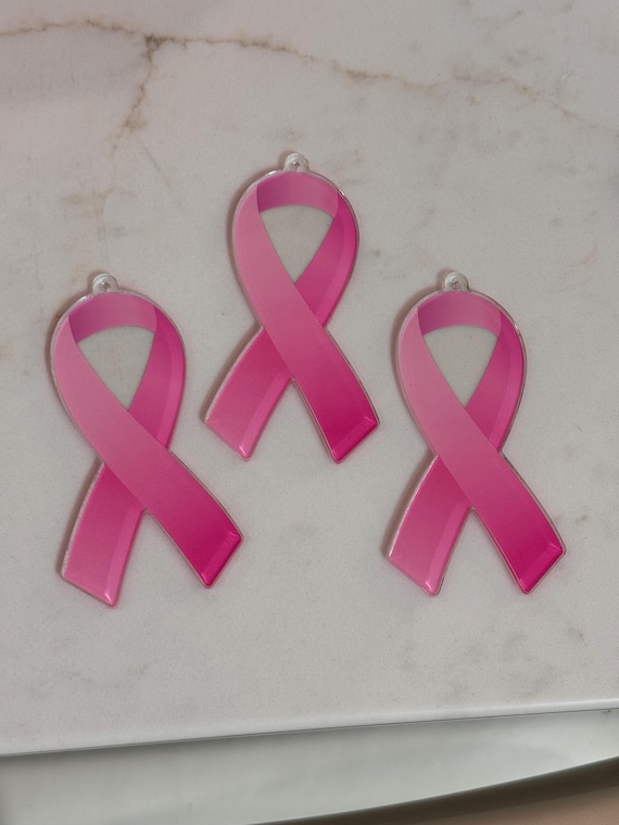 Breast Cancer Pink Ribbon Acrylic Ornament