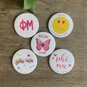 Phi Mu Sorority - 3&quot; Buttons