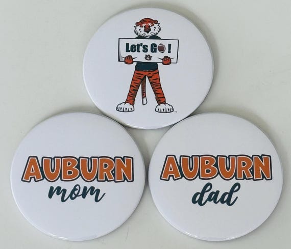 Aubie Let's Go Football Button - 3"