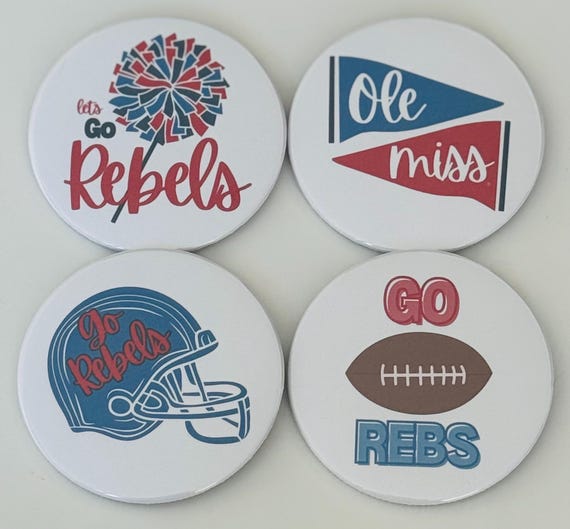 Ole Miss Football Buttons - 3"