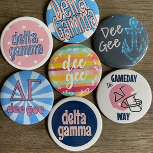 Delta Gamma Button Set (7) - 3" Buttons