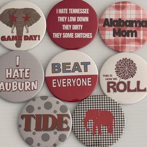 Alabama Fan Game Day Buttons 3”