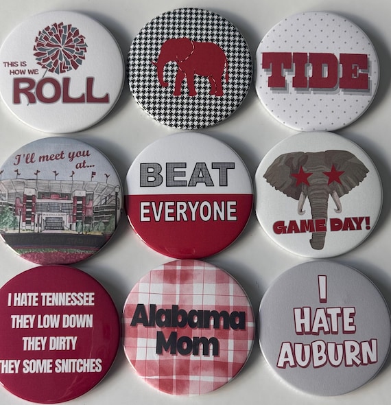 Alabama Fan Game Day Buttons 3”
