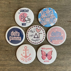 Delta Gamma Button Set (7) - 3" Buttons