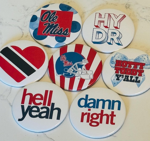 Ole Miss Game Day Buttons - 3"