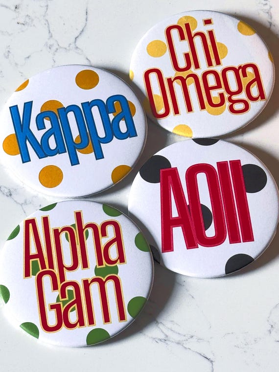 Sorority 3" Game Day Button - Polka Dots
