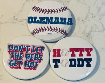 Botões de beisebol da Ole Miss - 7,6 cm
