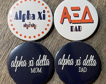 Sorority Mom/Dad button Set (2) - 3" Buttons